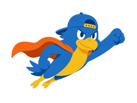 Mascote CloudBird voando